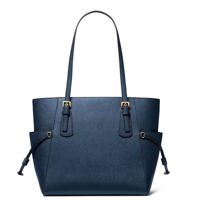 MICHAEL KORS moteriškas Jet Set Travel Saffiano odos tote krepšys Navy 35S5GV6T7LNAV