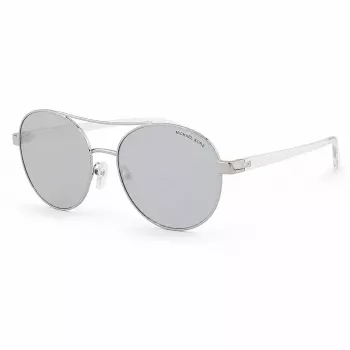 Michael Kors moteriški pilotiniai akiniai nuo saulės MK-1159 - juodas acetatinis rėmelis, pilki gradientiniai lęšiai