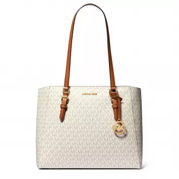 Michael Kors moteriškas Saffiano odos krepšių rinkinys – rankinė ir maišelis (vanilės) – modelis 35F3GCFT9TVAN