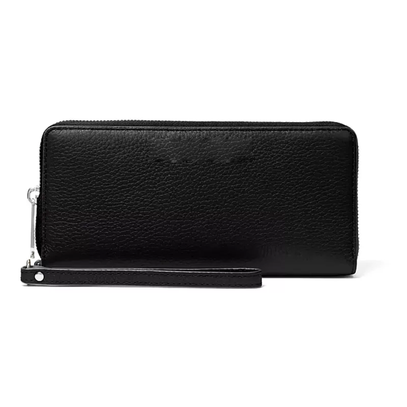 MICHAEL KORS Women's Saffiano Leather Zip-Around Wallet & Phone Case, Black (Jet Set Travel) - 35S6STVE9LBLA