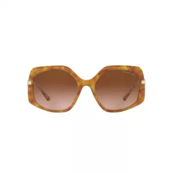 Michael Kors moteriški akiniai nuo saulės MK217739153B5 tamsaus vėžlio kiauto rėmeliu, rudais gradientiniais lęšiais, 56 mm