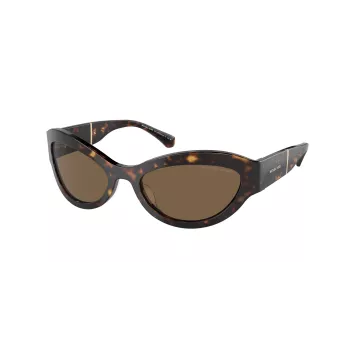 Michael Kors moteriški akiniai nuo saulės MK2198-300673, tamsaus vėžlio kiauto acetato rėmelis, rudi gradientiniai lęšiai, 59 mm
