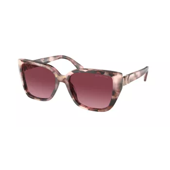 Michael Kors moteriški akiniai nuo saulės MK2199-39468H tamsaus vėžlio kiauto acetato rėmeliu, rudi gradientiniai lęšiai, 55 mm