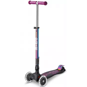 Micro Maxi Deluxe Foldable LED Neochrome 3-Wheel Kick Scooter, Green