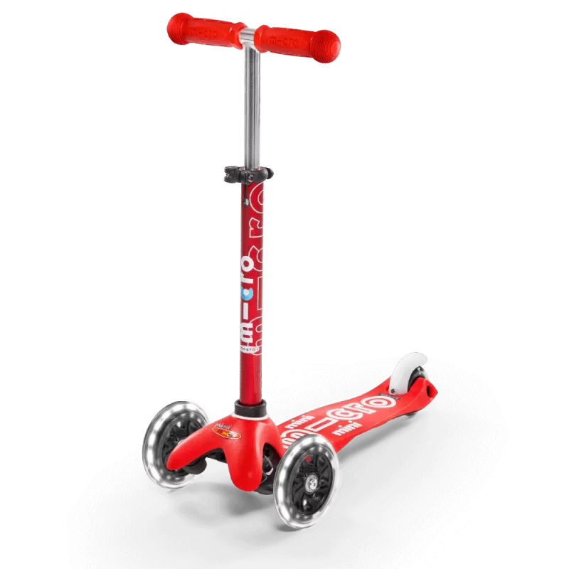 Micro Mini Deluxe LED - Luminous Wheels - ECO Mint 3 ratų paspirtukas