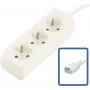 MicroConnect 3 vietų prancūziško tipo prailgintuvas su jungikliu, apsauga nuo perkrovos ir vaikų saugos sklendėmis, 1,5 m kabelis, baltas (MC-PS030150FRUPSW)
