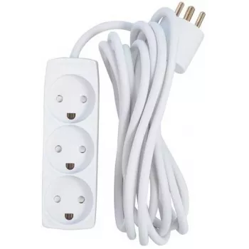 Microconnect GRU033WDK ilginimo laidas 3 m – 3 Schuko lizdai, 16 A, 3680 W, vidaus patalpoms, baltas