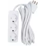 Microconnect GRU033WDK ilginimo laidas 3 m – 3 Schuko lizdai, 16 A, 3680 W, vidaus patalpoms, baltas