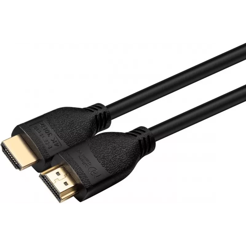 MicroConnect HDMI didelės spartos kabelis su Ethernet, 3 m CCS, paauksuotos jungtys, juodas, 4K Ultra HD, 3D, ARC, HDCP