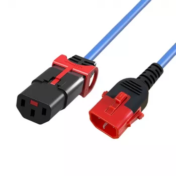 MICROCONNECT maitinimo laidas C13 IEC Lock+ - C14 1.5m juodas
