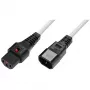 MicroConnect maitinimo laidas C13 IEC Lock į C14, 1,5 m, juodas, 10A/250V, H05VV-F 3G1.0mm² MC-C13C14LOCK-1.5MW