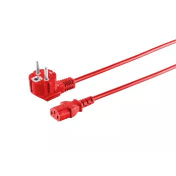 MicroConnect maitinimo laidas Schuko kampu į IEC C13, 3m, raudonas MC-SCHUANGC13300R