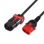 MICROCONNECT Maitinimo laidas C13 IEC Lock+ į C14, 2 m, Juoda