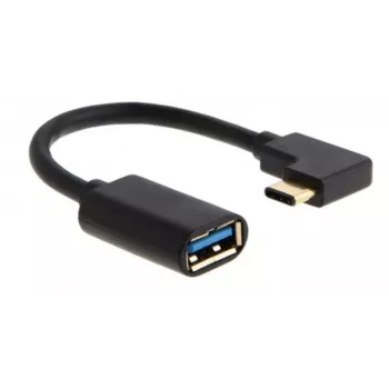 MICROCONNECT USB-C kampinis kištukas į USB 3.0 Type-A kabelis, 0,5 m, juodas