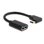 MICROCONNECT USB-C kampinis kištukas į USB 3.0 Type-A kabelis, 0,5 m, juodas