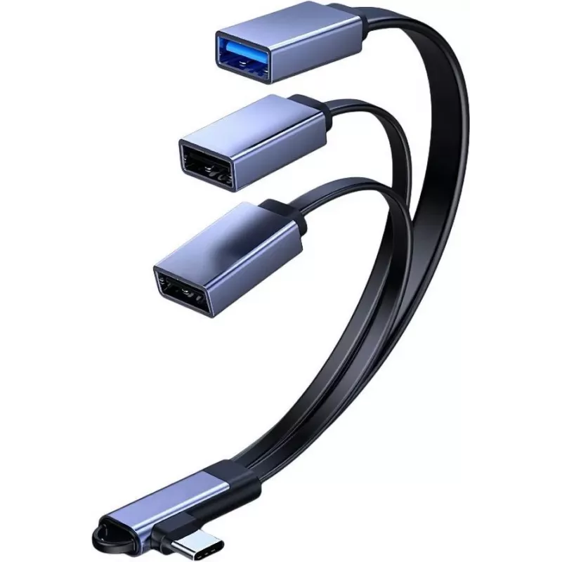 MicroConnect USB-C kampinis skirstytuvas, 3x USB-A 3.0, 0,15 m, juodas