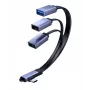 MicroConnect USB-C kampinis skirstytuvas, 3x USB-A 3.0, 0,15 m, juodas