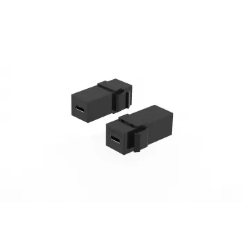 MICROCONNECT USB-C moteriškas į moterišką Keystone adapteris, USB 3.2 Gen 2, 10Gbps, 100W PD, DisplayPort Alt Mode, juodos spalvos