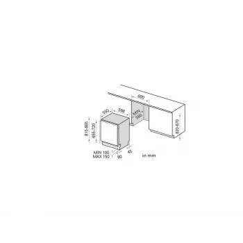 Midea MDWEB1403MB-WS įmontuojama indaplovė, 14 komplektų, C, 44 dB