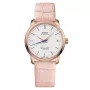 MIDO Baroncelli III Lady automatinis laikrodis 33mm rožinio aukso PVD nerūdijantis plienas sidabrinis ciferblatas ruda odinis dirželis M027207360100