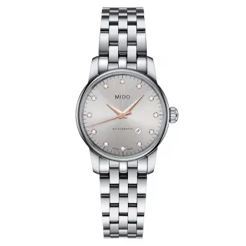 MIDO Baroncelli Lady automatinis laikrodis M76004671 29mm nerūdijantis plienas sidabrinis ciferblatas