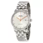 MIDO vyriškas automatinis laikrodis Baroncelli III 38mm sidabrinis ciferblatas rudos odos dirželis M86004101