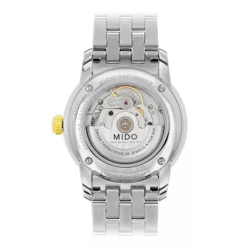 MIDO vyrų laikrodis M86009261 Baroncelli III 38mm automatinis sidabrinis ciferblatas juoda oda