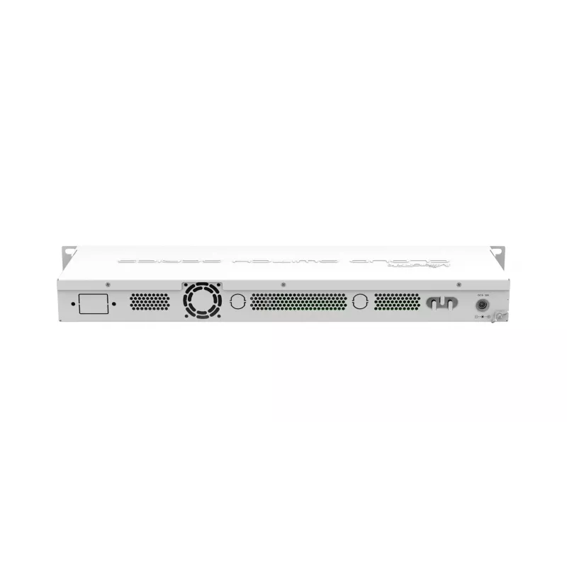 MikroTik CSS326-24G-2S+RM valdomas 2 sluoksnio jungiklis, 24x Gigabit Ethernet, 2x 10G SFP+, PoE įėjimas, 1U montavimui į stovą, baltas