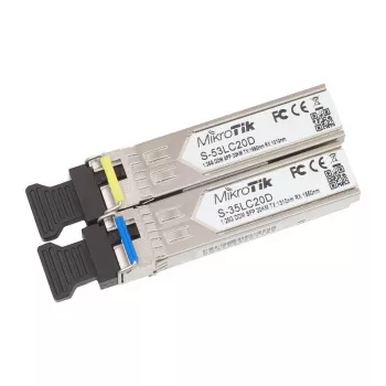 MikroTik S-35LC20D BiDi SFP modulis, 1,25G vienmodis LC Simplex, 20km, 1310nm/1550nm, DDM