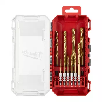 Milwaukee metalo grąžtų rinkinys HSS-G TiN, 10 vnt., 3-10 mm, 1/4 colio šešiabriaunis kotas, 135°