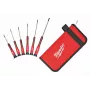 Milwaukee precizinių atsuktuvų rinkinys, 6 dalių, Phillips PH00/PH0, plokšti 2.5/3.0/4.0mm, Torx T10, chromuoti