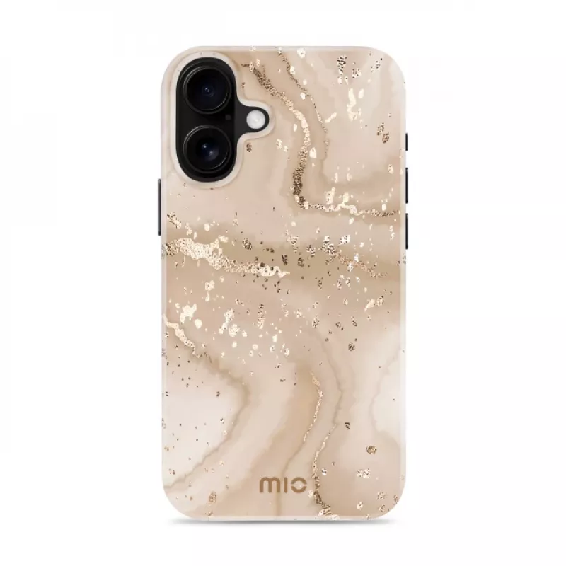 MIO Gold Marble Magsafe Compatible Case for iPhone 16 Plus