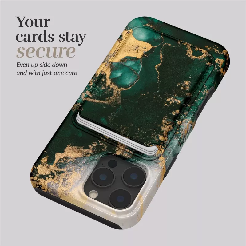 MIO Green Marble Magsafe Case Compatible Card Holder