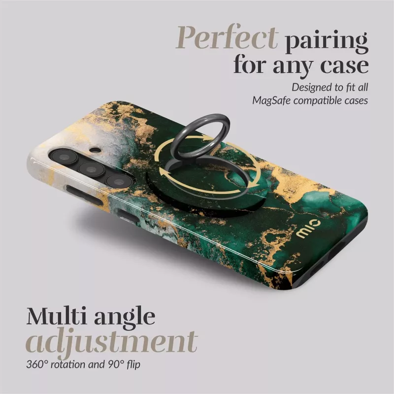 MIO Green Marble Magsafe Case Compatible Ring Holder