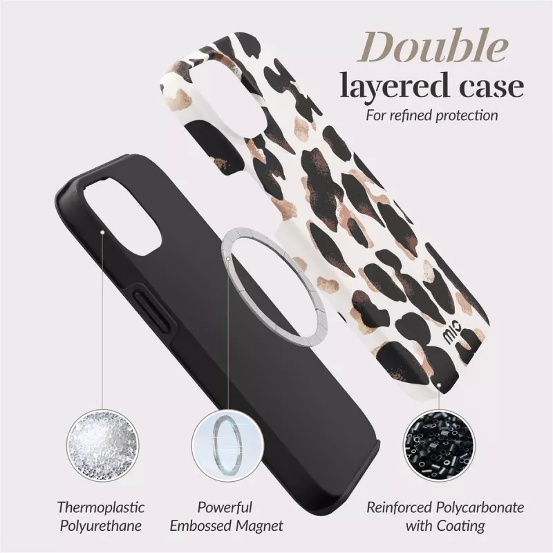 MIO Leopard Magsafe Compatible Case, skirta iPhone 16 Plus