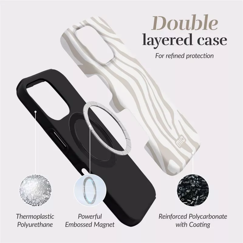 MIO Sandy Zebra Magsafe Case Compatible for iPhone 16 Plus