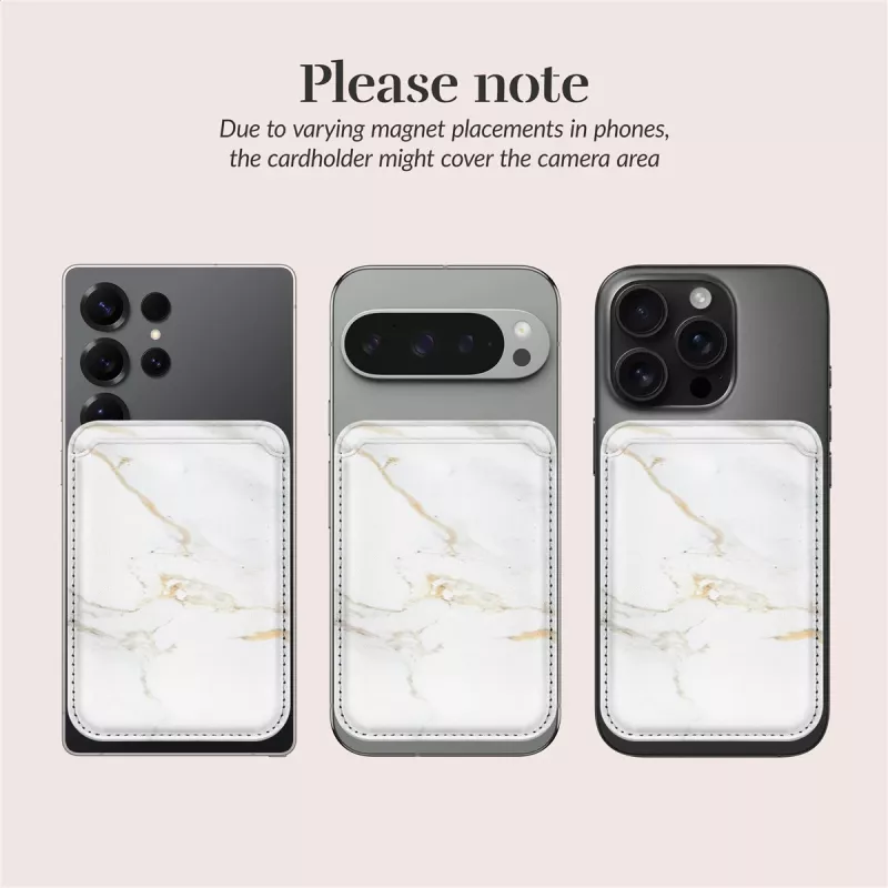 MIO White Marble Magsafe Case Compatible Card Holder