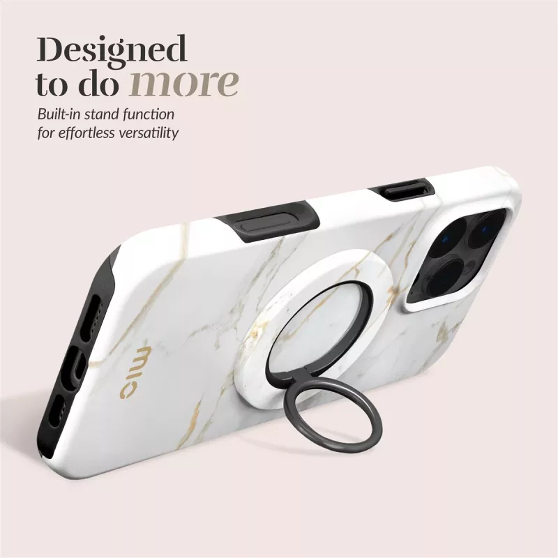 MIO White Marble Magsafe Case Compatible Ring Holder