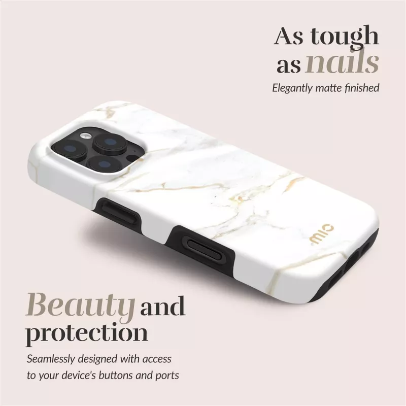 MIO White Marble Magsafe Compatible for iPhone 17