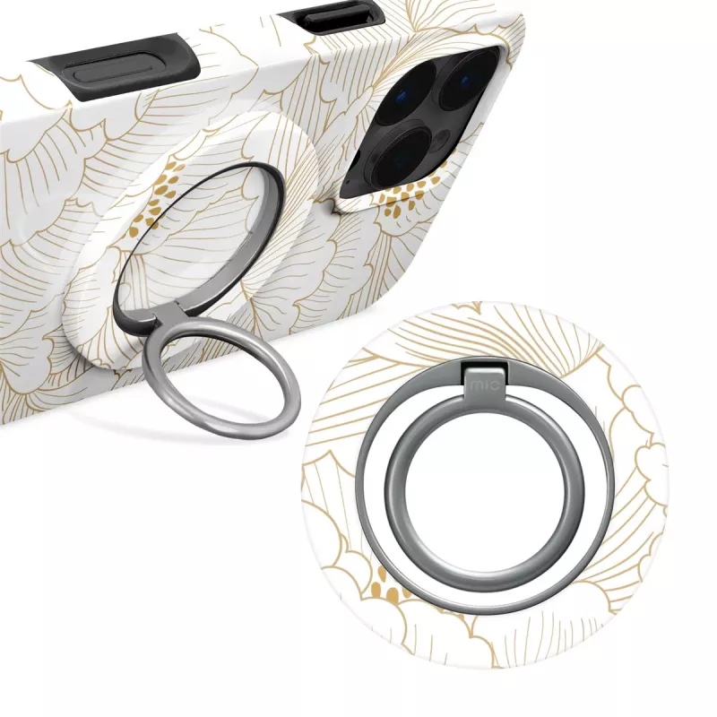 MIO White Roses Magsafe Case Compatible Ring Holder