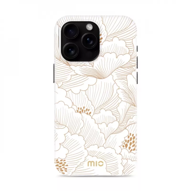 MIO White Roses Magsafe Compatible Case, skirtas iPhone 16 Pro Max