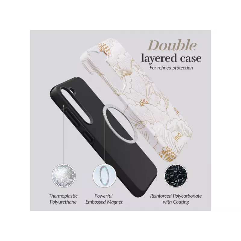 Mio White Roses Magsafe Compatible Case, skirta Samsung S25 Ultra 5G