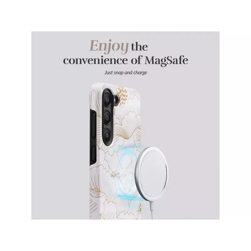 Mio White Roses Magsafe Compatible Case, skirta Samsung S25 Ultra 5G