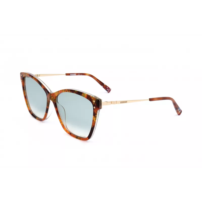 MISSONI Moteriški akiniai nuo saulės MIS0003S2NL - Havana acetatas, katės akies forma su rudais gradientiniais lęšiais