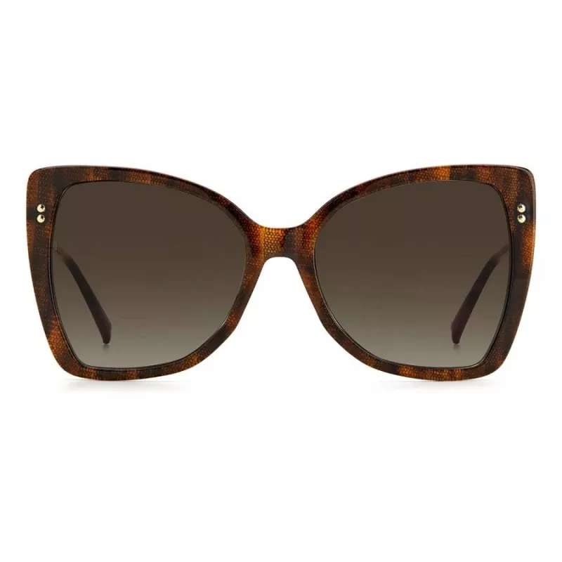 MISSONI Moteriški akiniai nuo saulės MIS0083S086 - Drugelio formos acetatinis rėmelis, gradientiniai rudi lęšiai, 58 mm