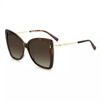 MISSONI Moteriški akiniai nuo saulės MIS0083S086 - Drugelio formos acetatinis rėmelis, gradientiniai rudi lęšiai, 58 mm