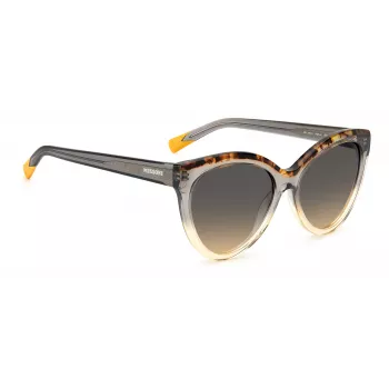MISSONI Moteriški akiniai nuo saulės MIS0088SMQEF7 - Stačiakampis acetatinis rėmelis, UV400 apsauga, 57 mm lęšiai