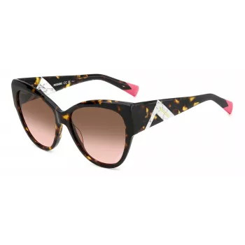 Missoni moteriški akiniai nuo saulės MIS0171S086 - Havana acetato rėmelis, rudi gradientiniai lęšiai, 57 mm