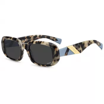 MISSONI Moteriški akiniai nuo saulės MIS0220SC9K Havana Acetato kvadratinis rėmas Pilki gradientiniai lęšiai 52/20/140 mm
