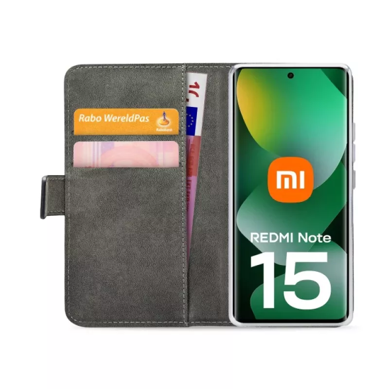 Mobilize Classic Gelly Wallet Book Case, skirtas Xiaomi Redmi Note 15 5G, juodas